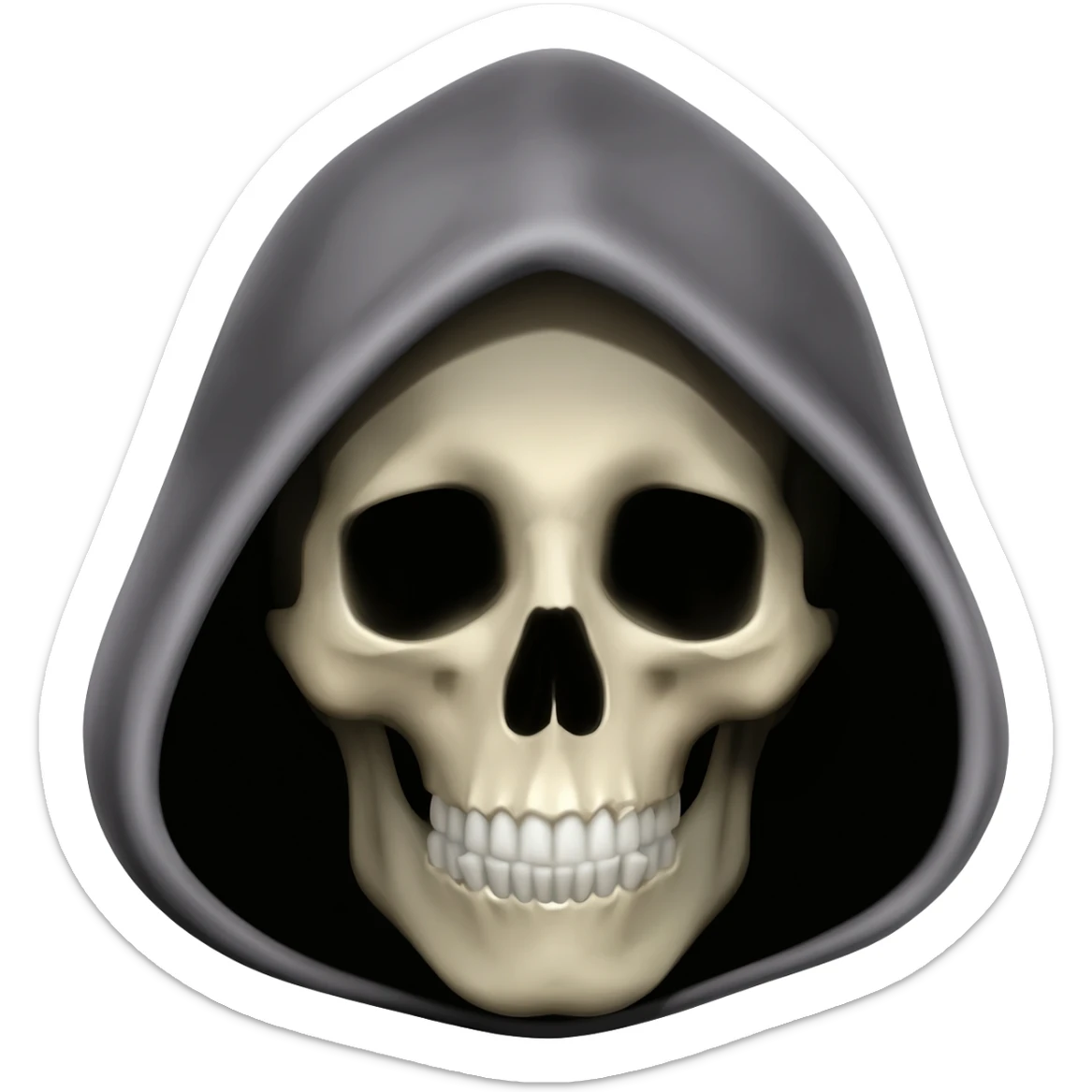 skull wearing a hood sticker