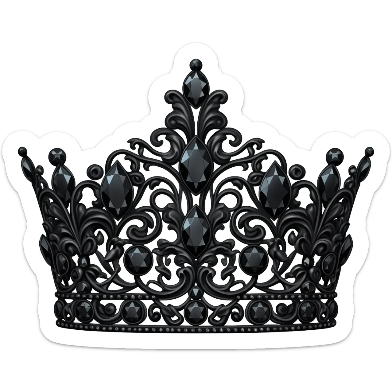 generate an improved black crown with black diamonds sticker