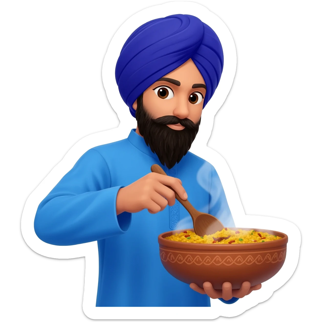 Nihang singh sikh blue dress making ragda drink sticker