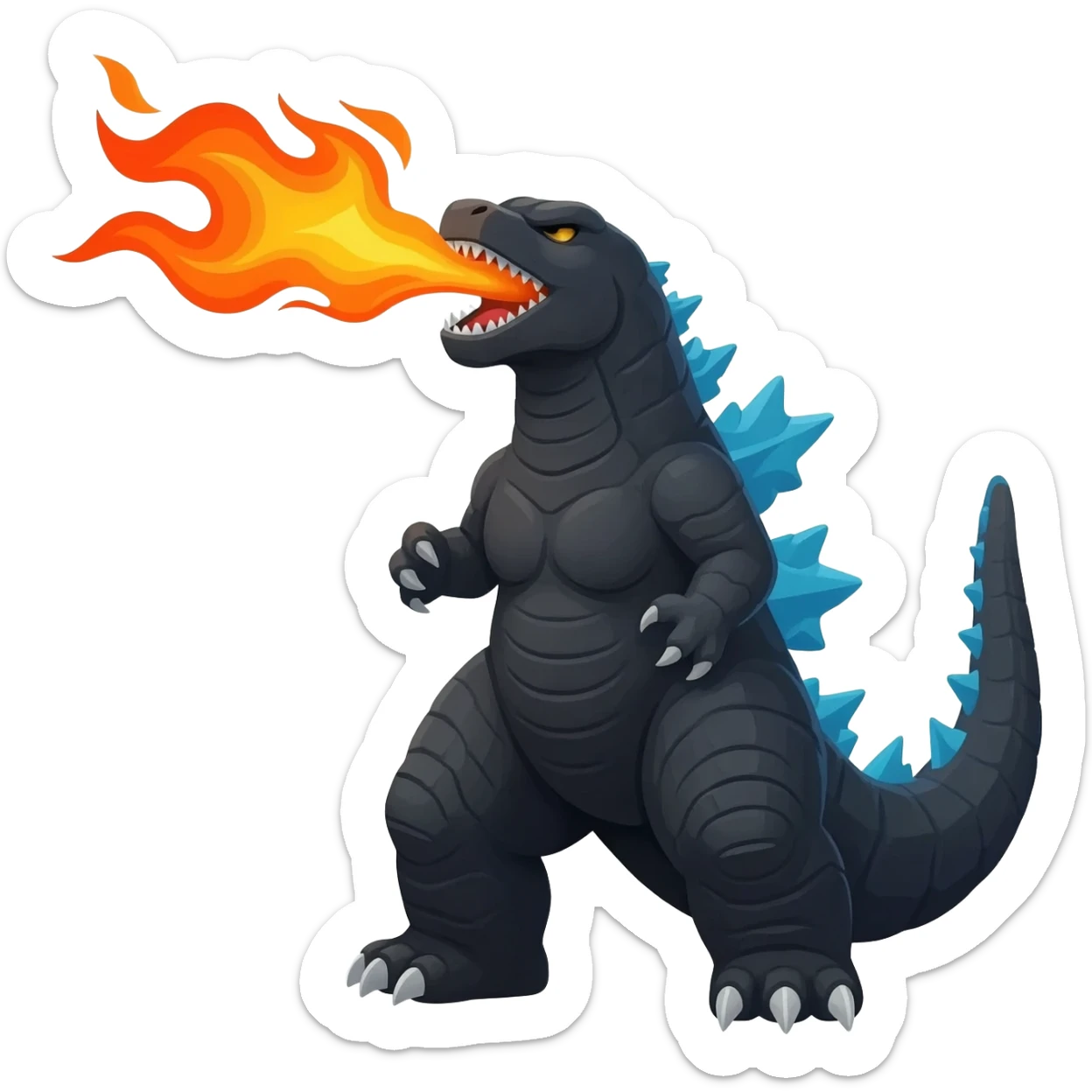 Godzilla breathing fire sticker
