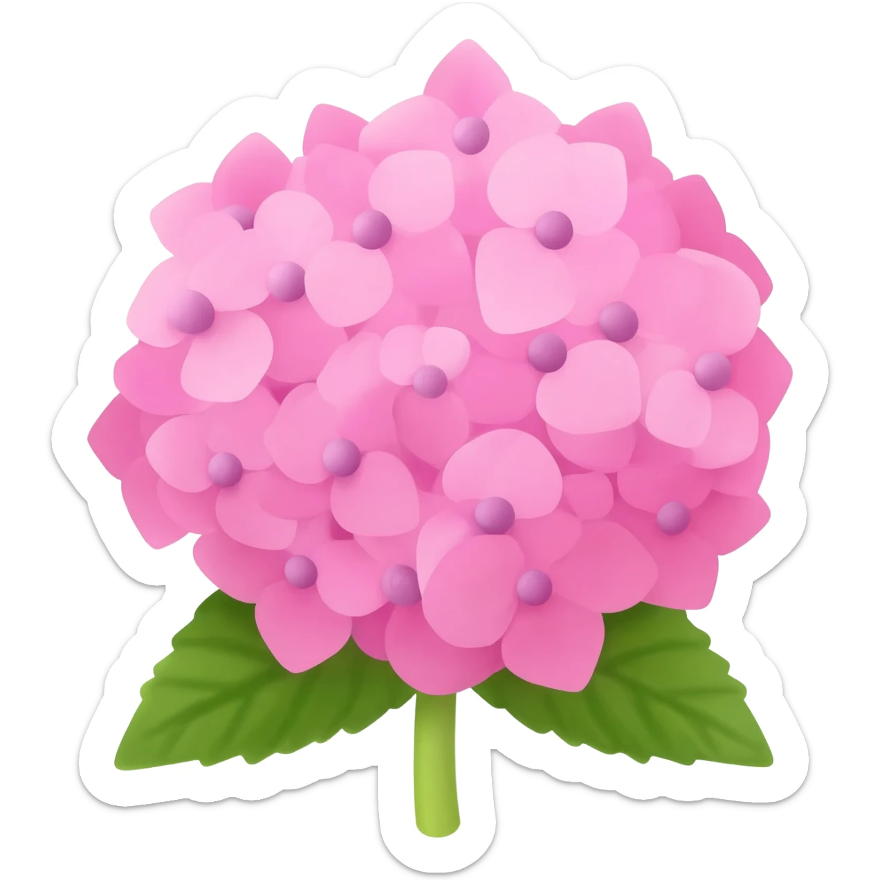Pink hydrangea symbolises love sticker
