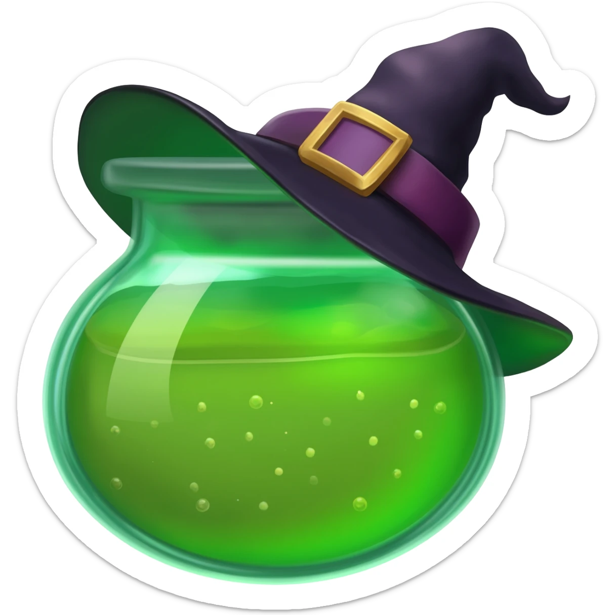 green witch cooking potion sticker