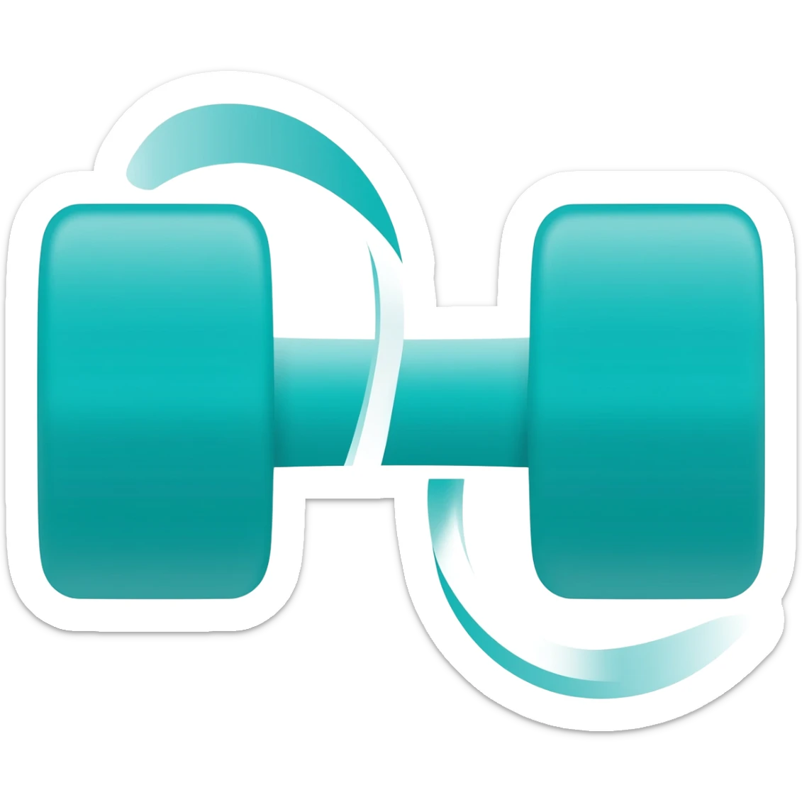 BODYBAR Pilates logo teal dumbell squiggle line sticker