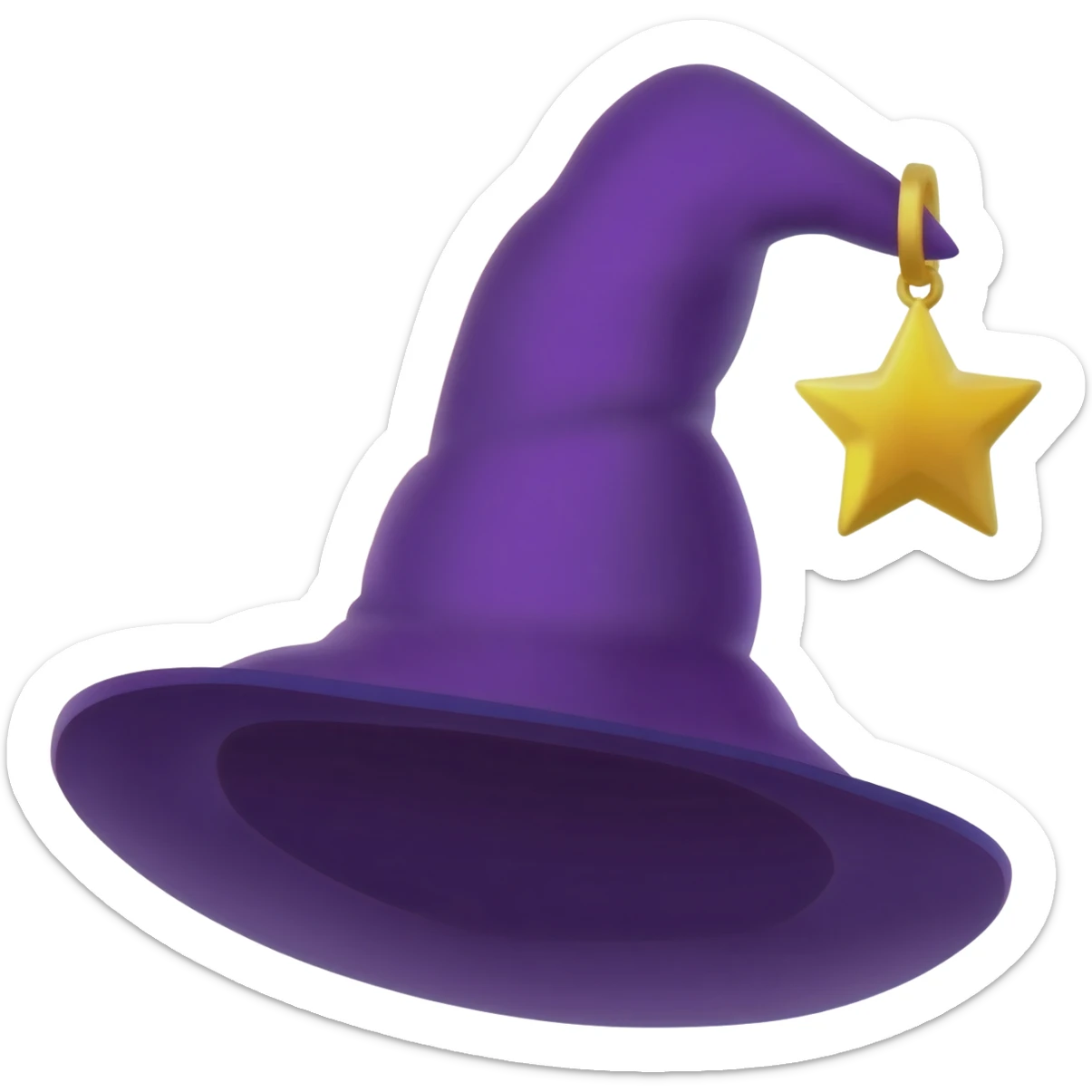 A wizard hat, Puple color with star shape pendant sticker