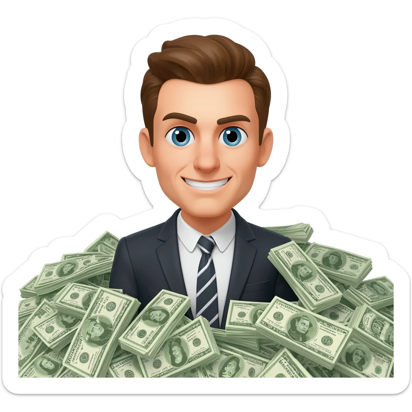 Greedy money sticker