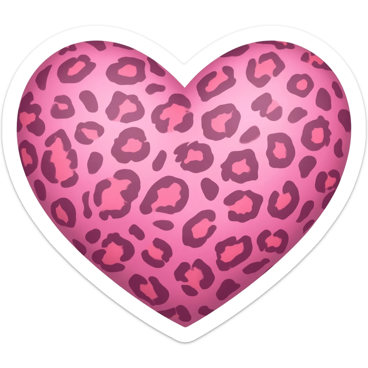pink leopard heart sticker