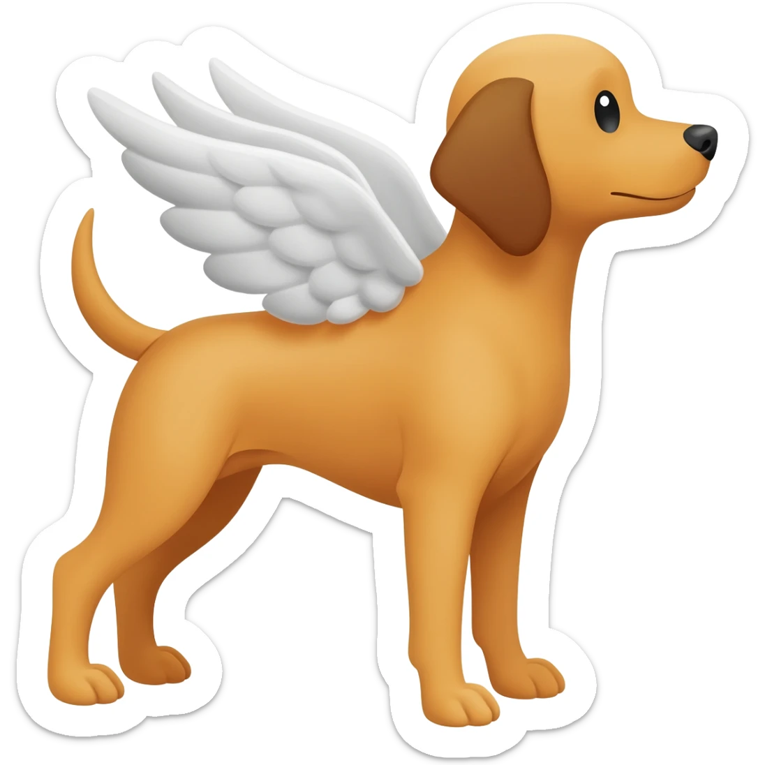 dog angel sticker