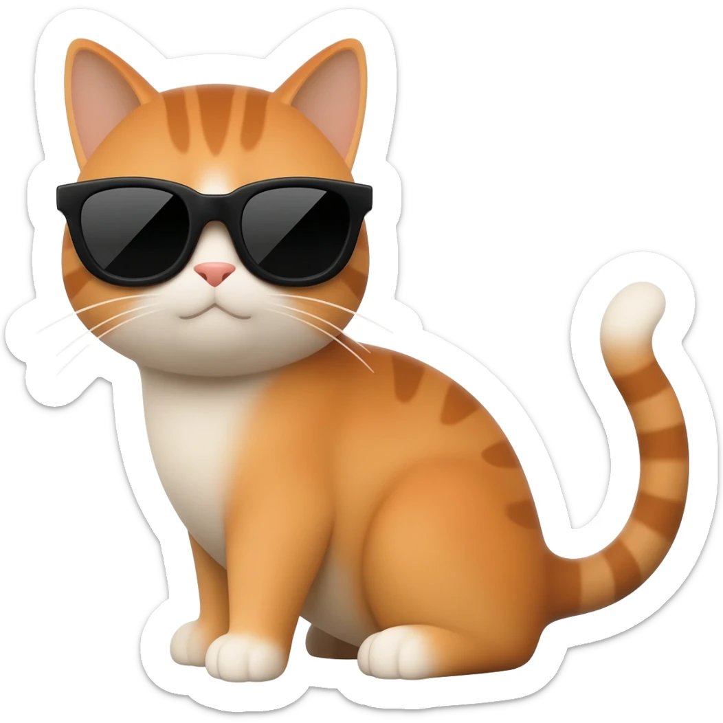 Cat wearing sunglasses sticker