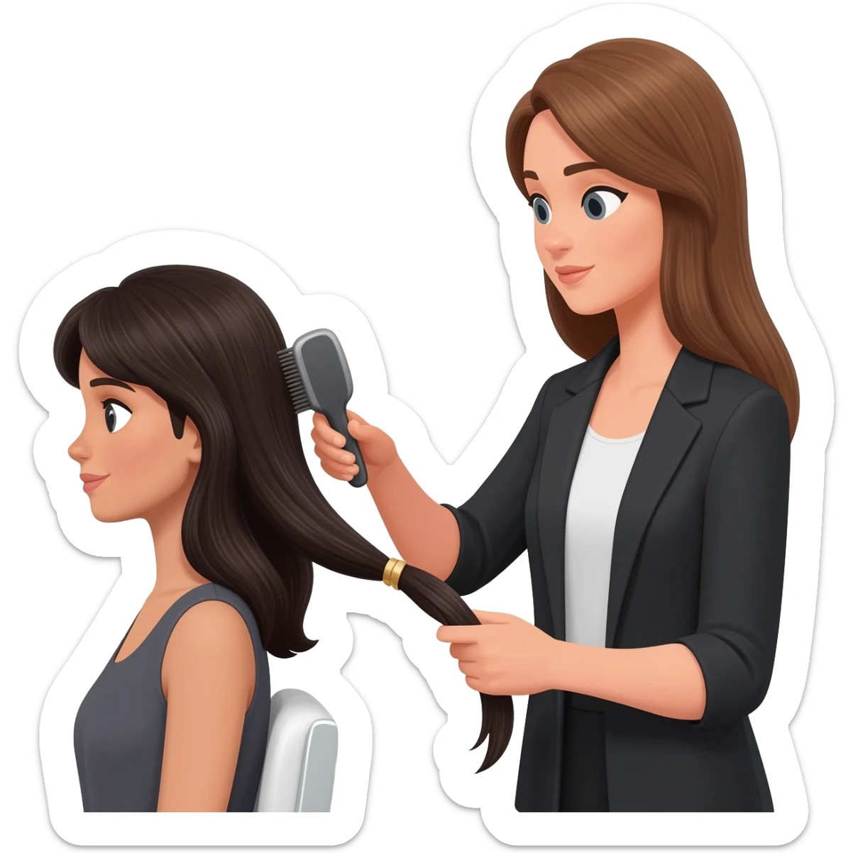 Beautician brushes with nice out fit sticker