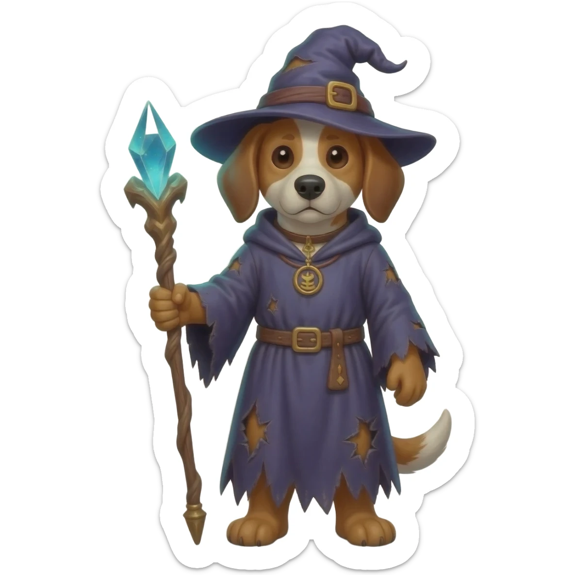 Dog wizard sticker