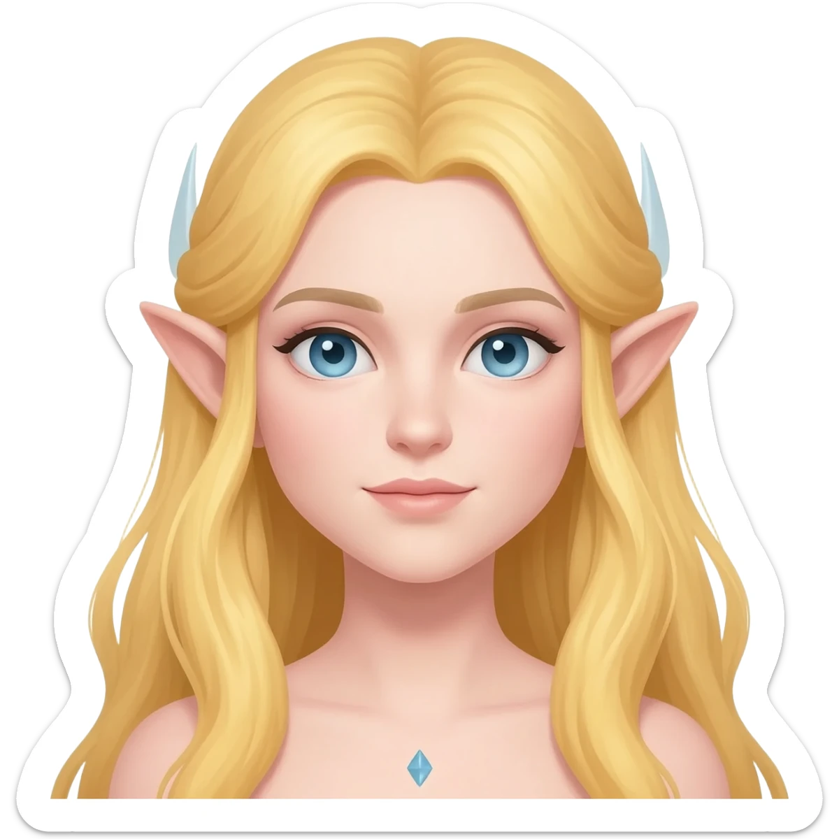 Una reina elfa amarilla rubia de ojos azul pálido sticker