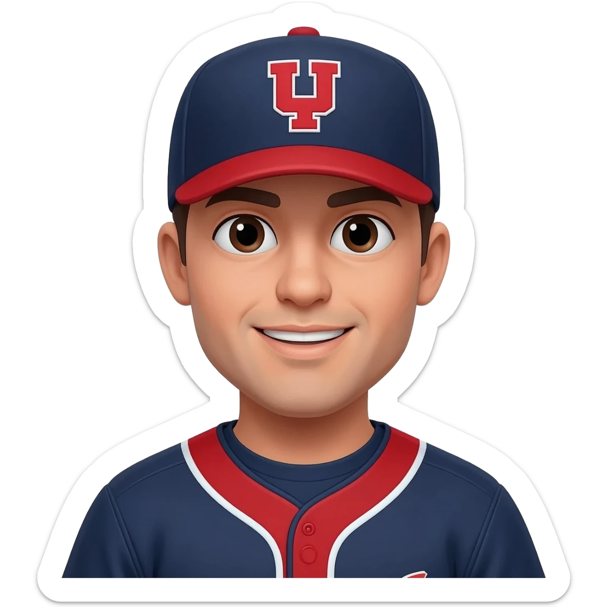 Tell baseball pitcher navy & red sticker