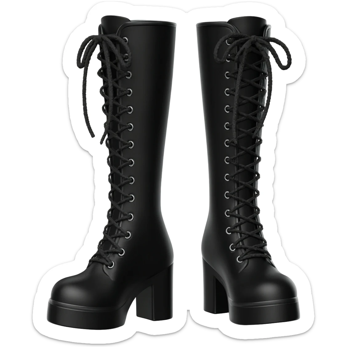 Black cute Lolita gothic aesthetic boots sticker