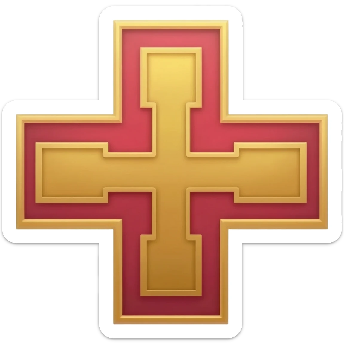 Templar cross with gold cross in the middle sticker