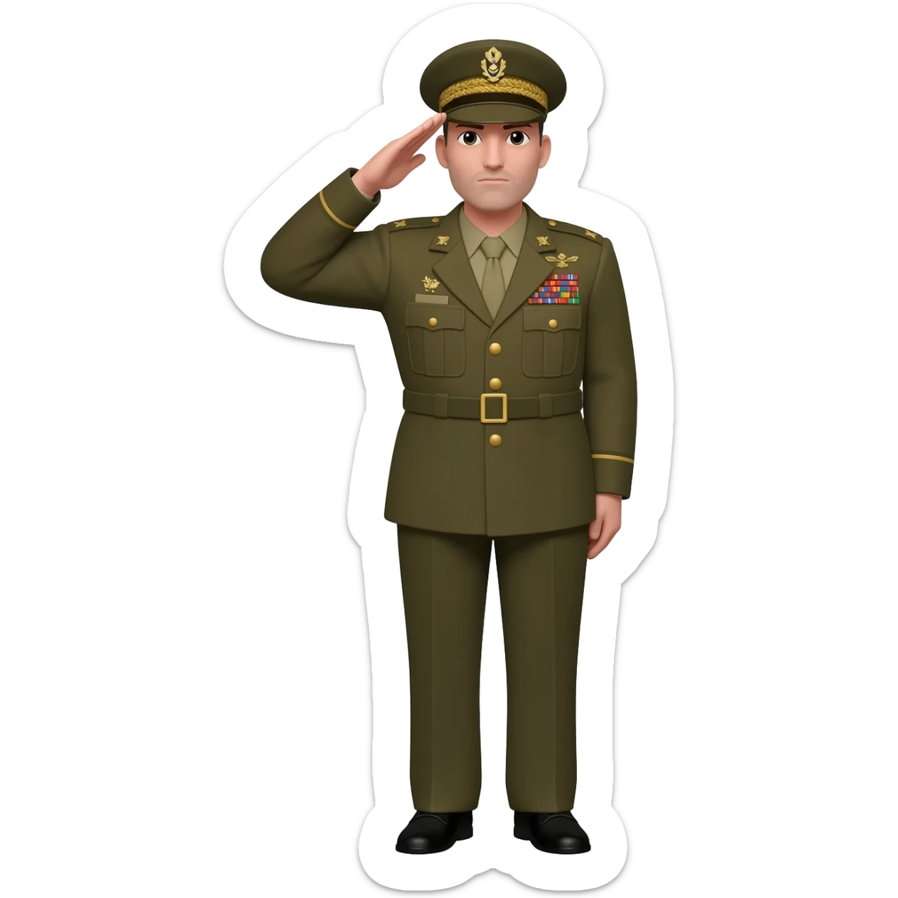 militar saludando sticker