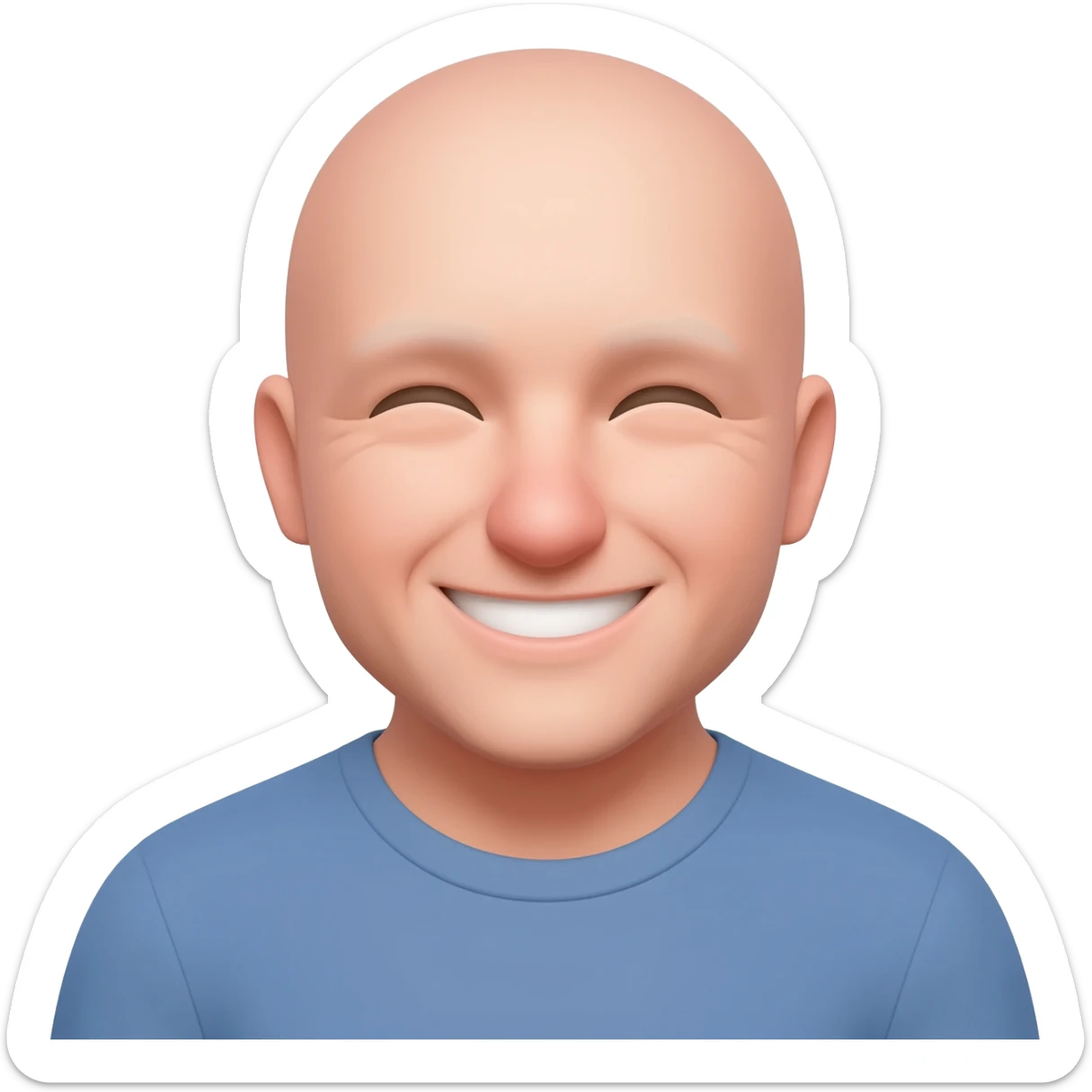 White man smiles sticker