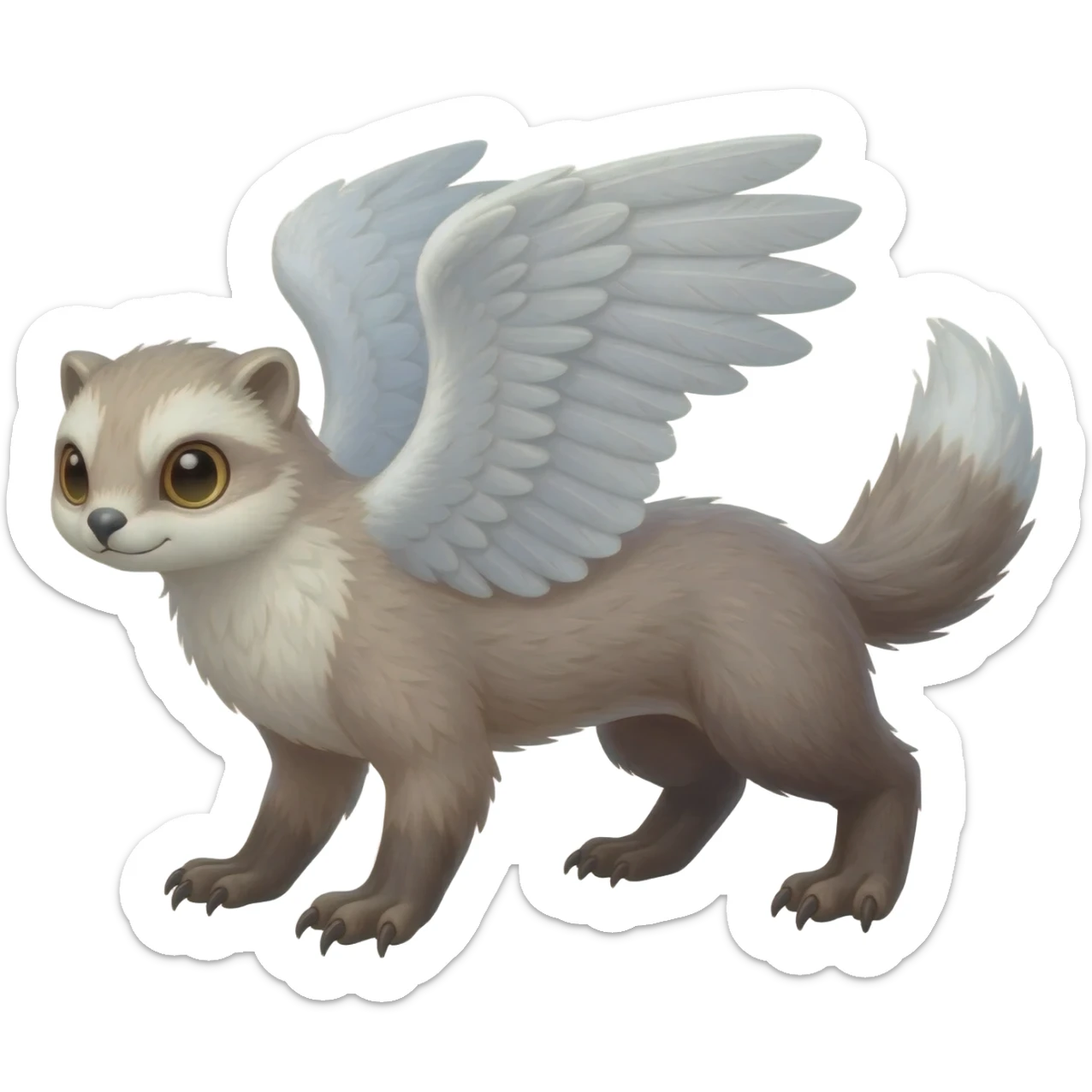 Snowy Owl-Ferret-Snowshoe-Hare-Arctic Fox-fusion-hybrid-animal-creature sticker