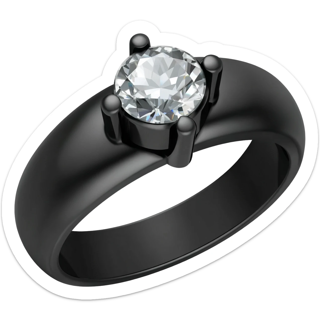 A Obsidian ring,with a Moisanite gem in the center sticker