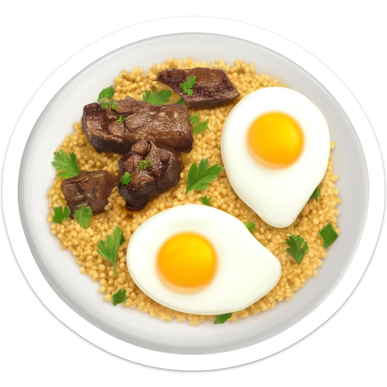 plate of couscous with meat and eggs sticker