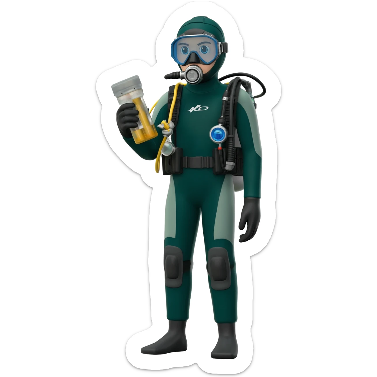 scuba diver with research equipment sticker