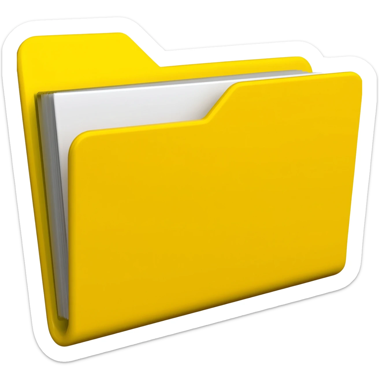Carpeta amarilla con folios dentro sticker