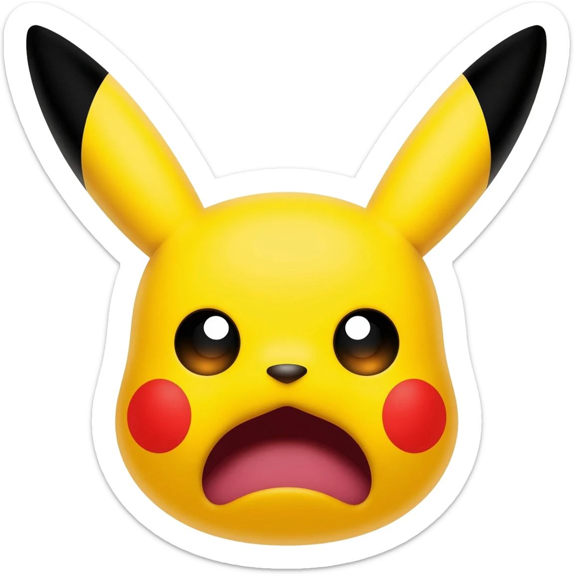 Pikachu horrified face sticker