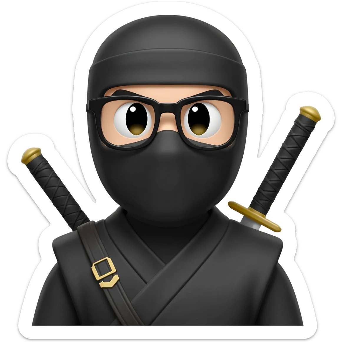 ninja con lentes de frente sticker