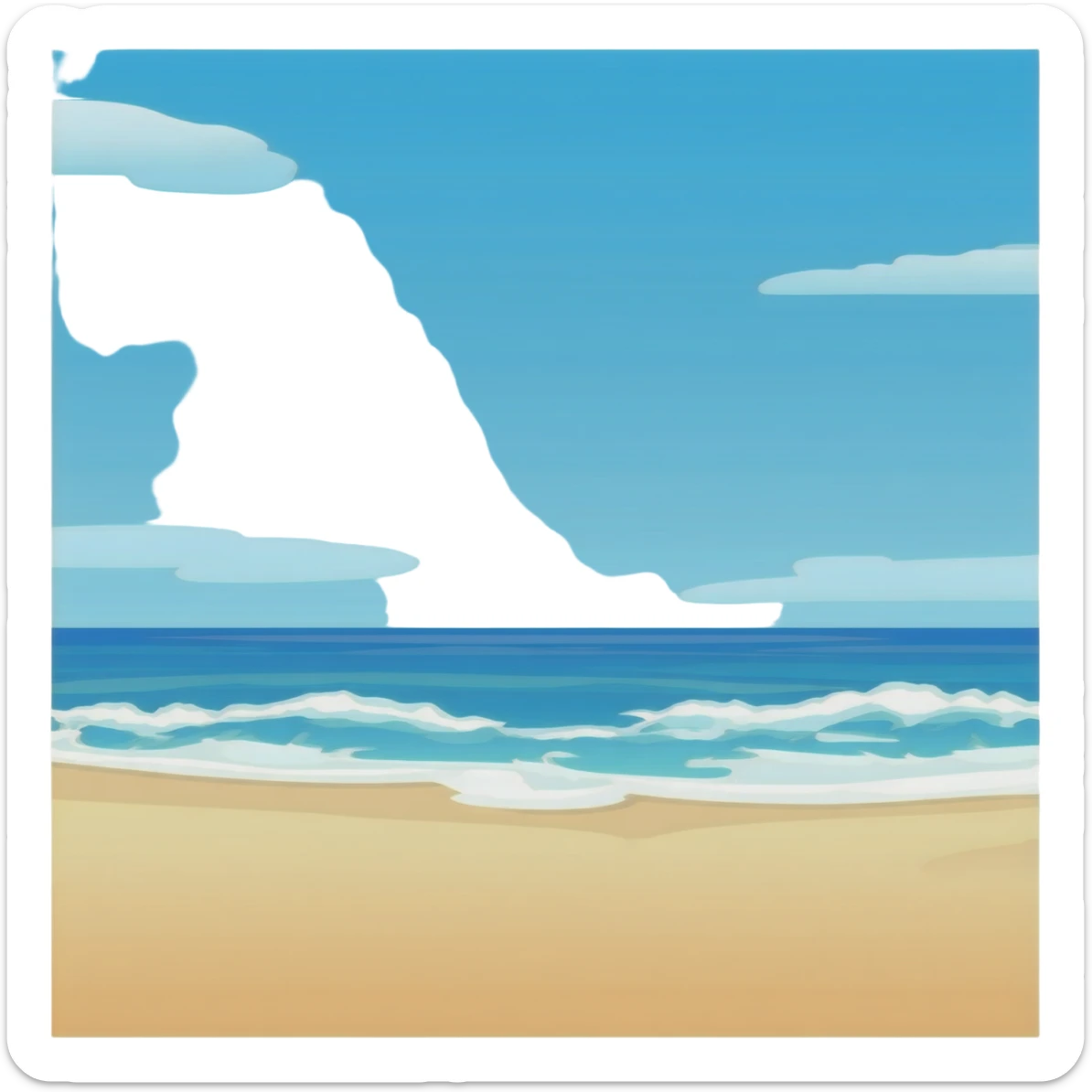 a full view of Ocean from the beach sticker