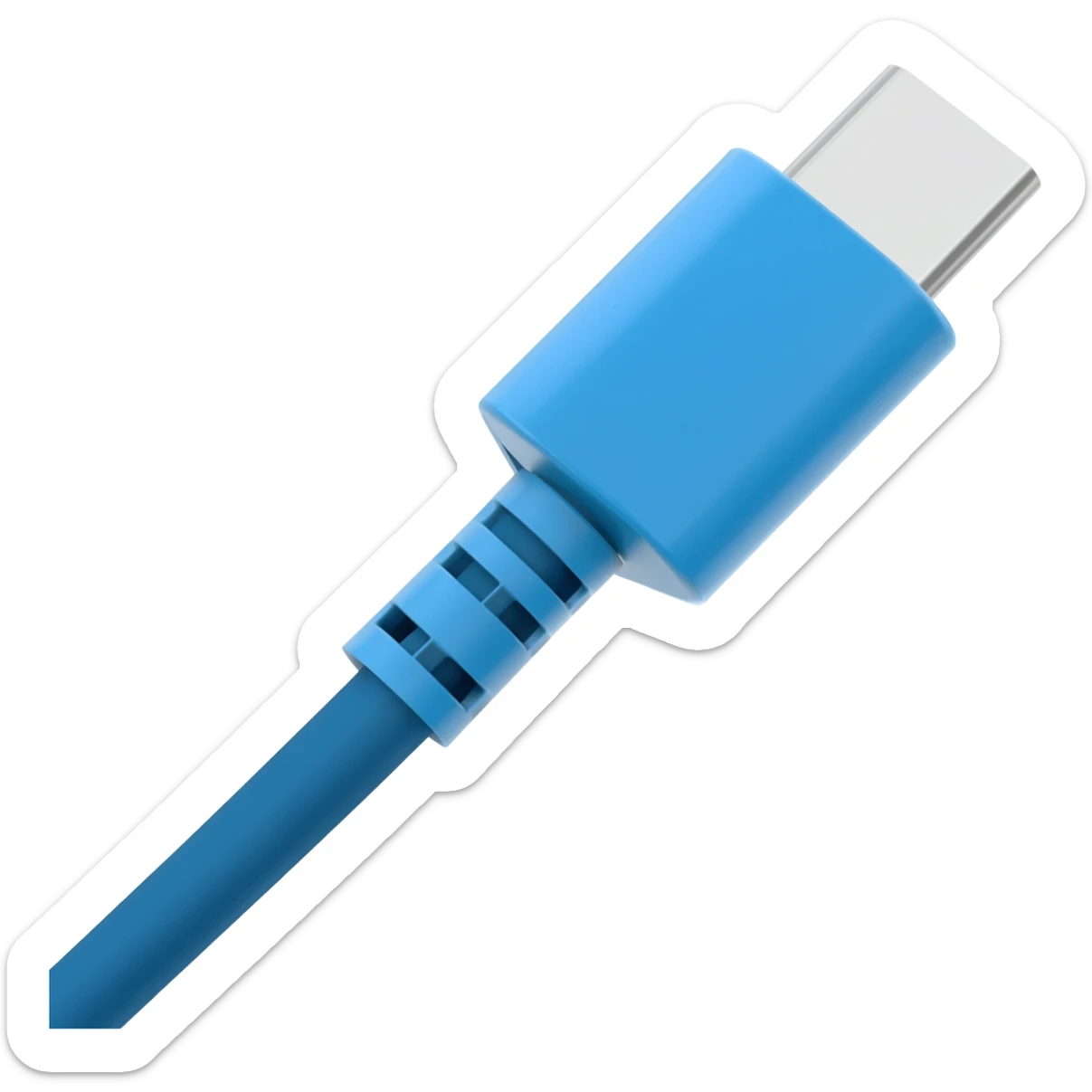 Blue vinyl charging cord sticker