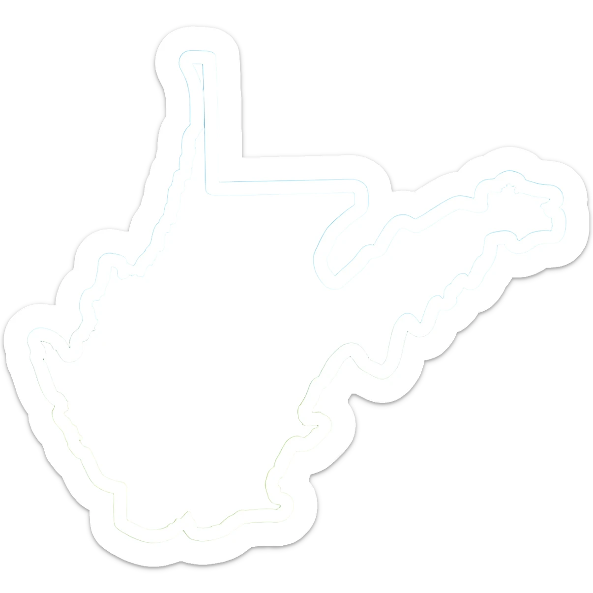 west virginia state shape sticker