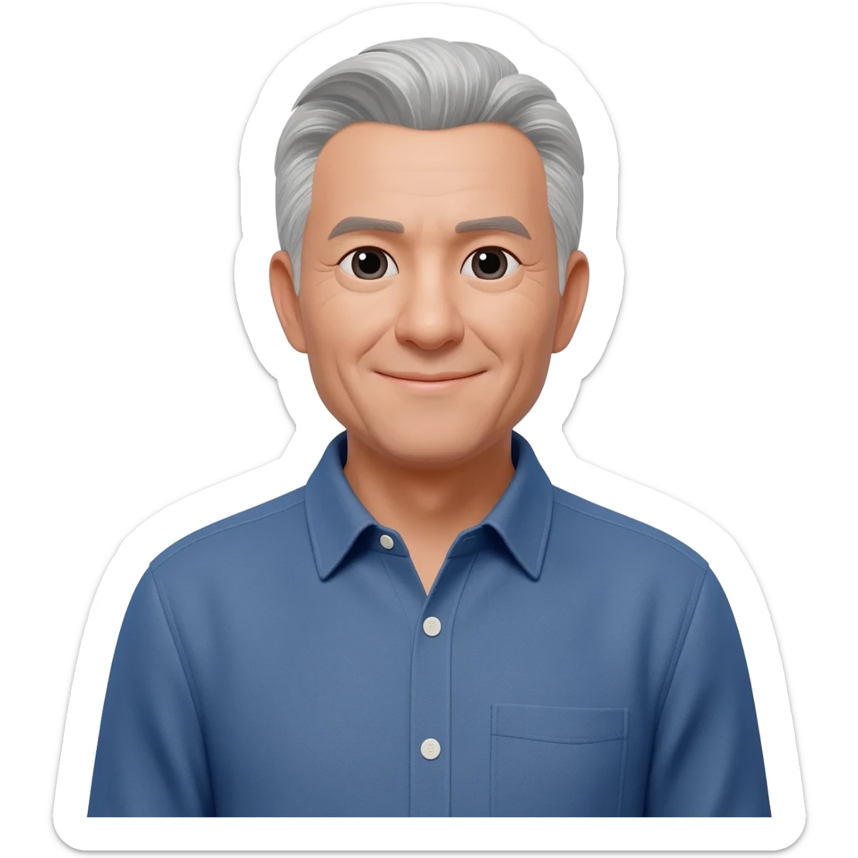 Calm middle aged man friendly with relaxed eyes sticker