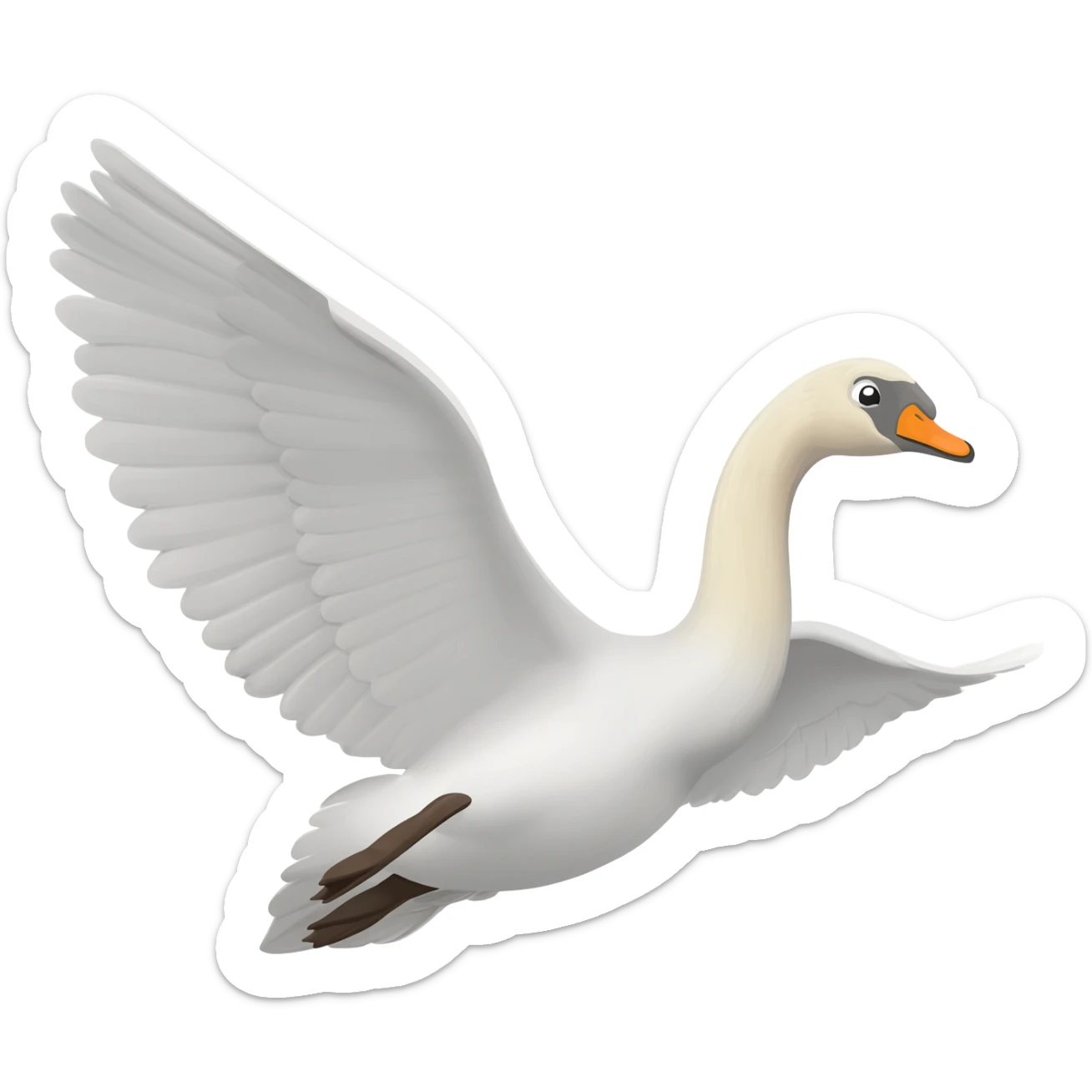 Cisne blanco volando sticker