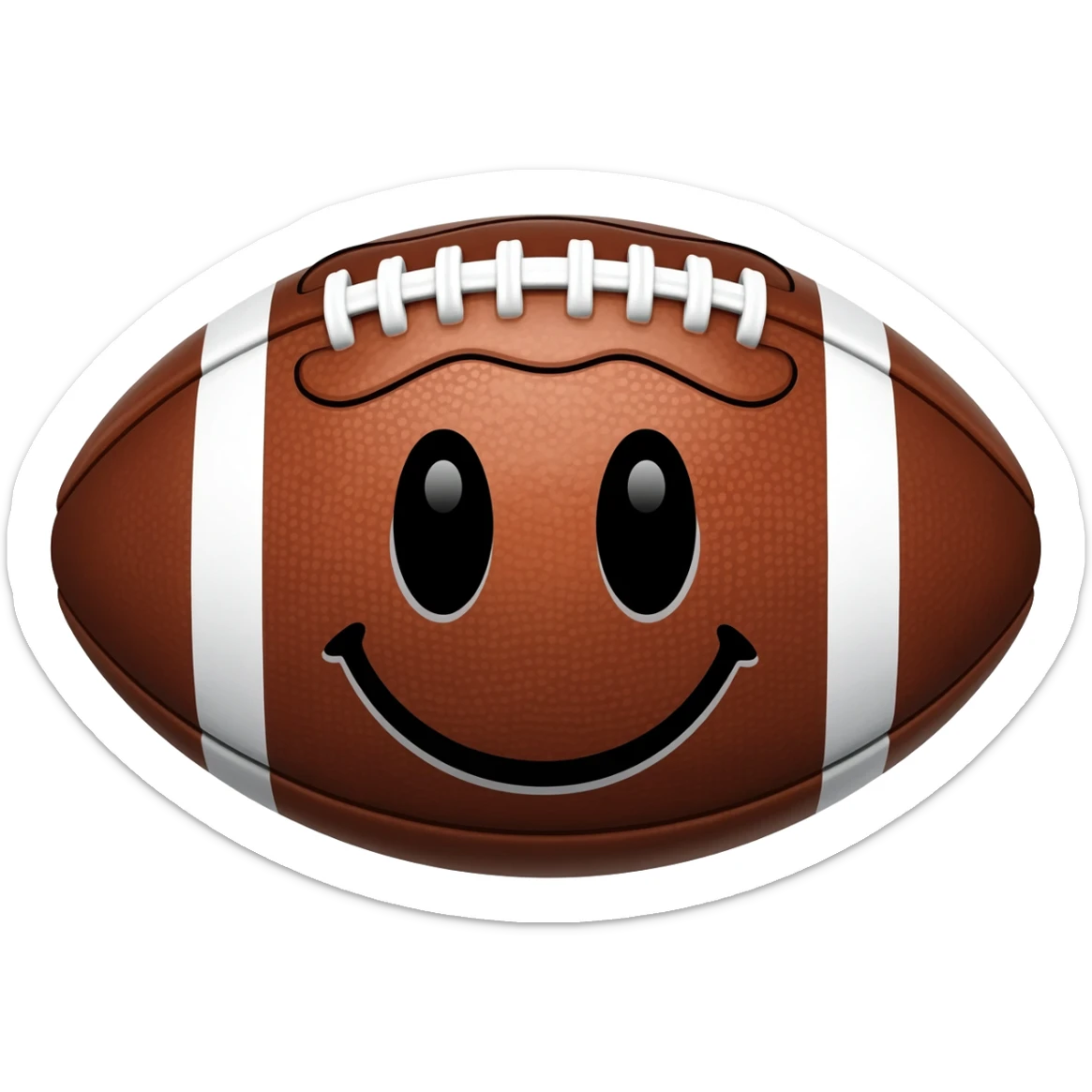 A football emoji with smilling face sticker