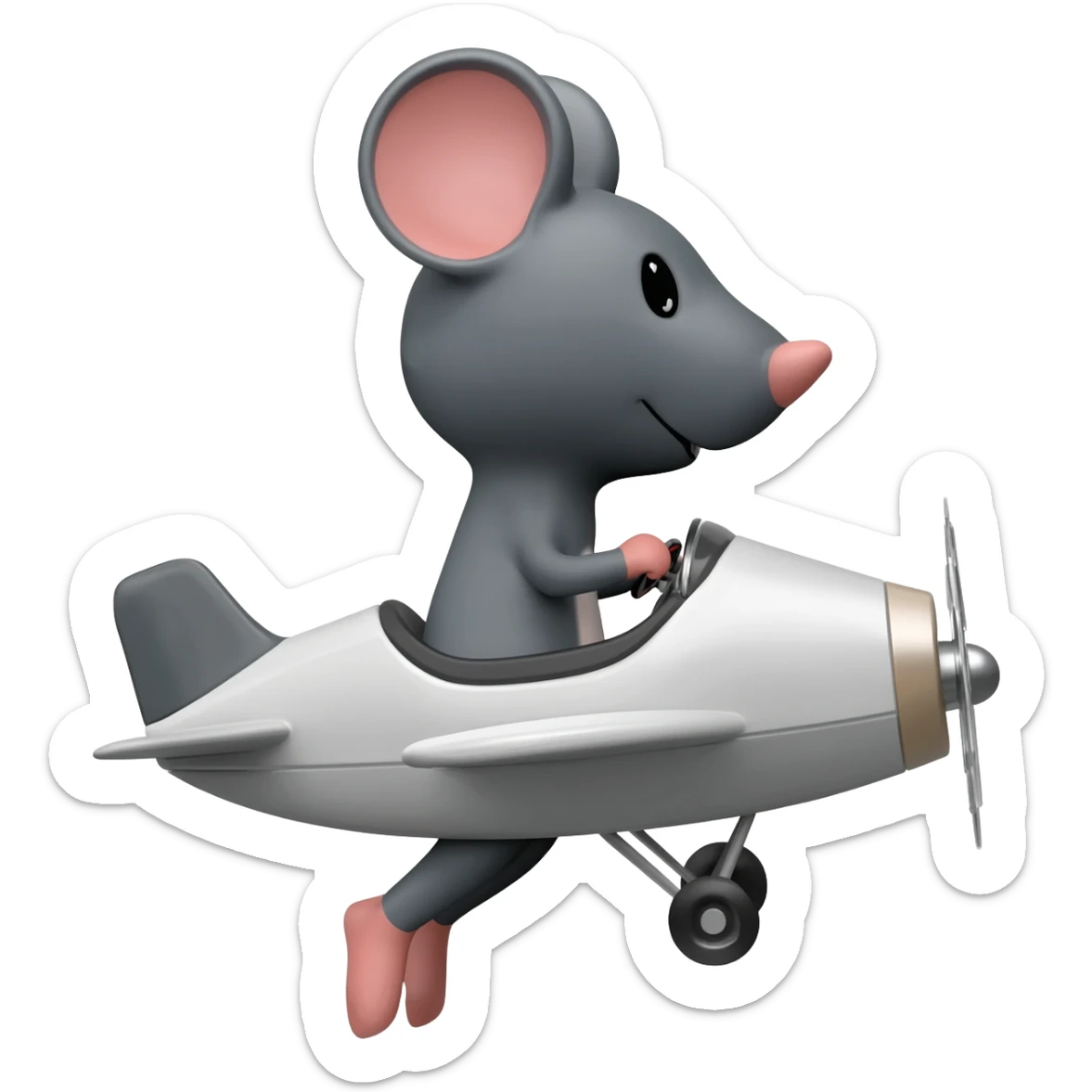 Mouse  plane sticker