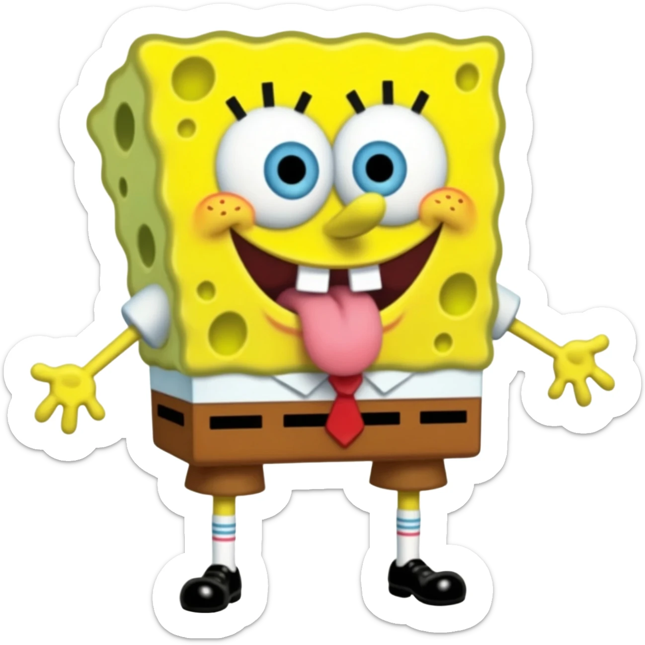 SpongeBob licking the screen moving sticker
