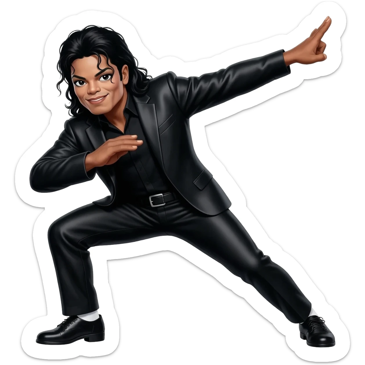 michael jackson dab, dancing legs, wearing black bad outfit sticker