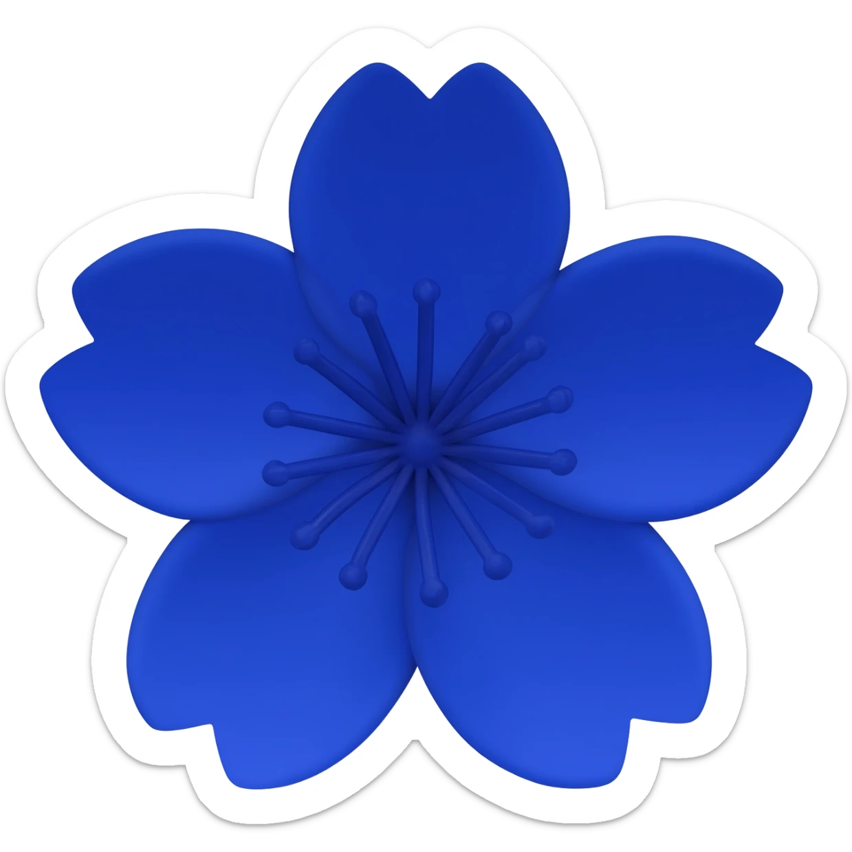 I said sakura (cherry blossom) in Navy rich royal blue shade. No leaves. But in emoji please! sticker