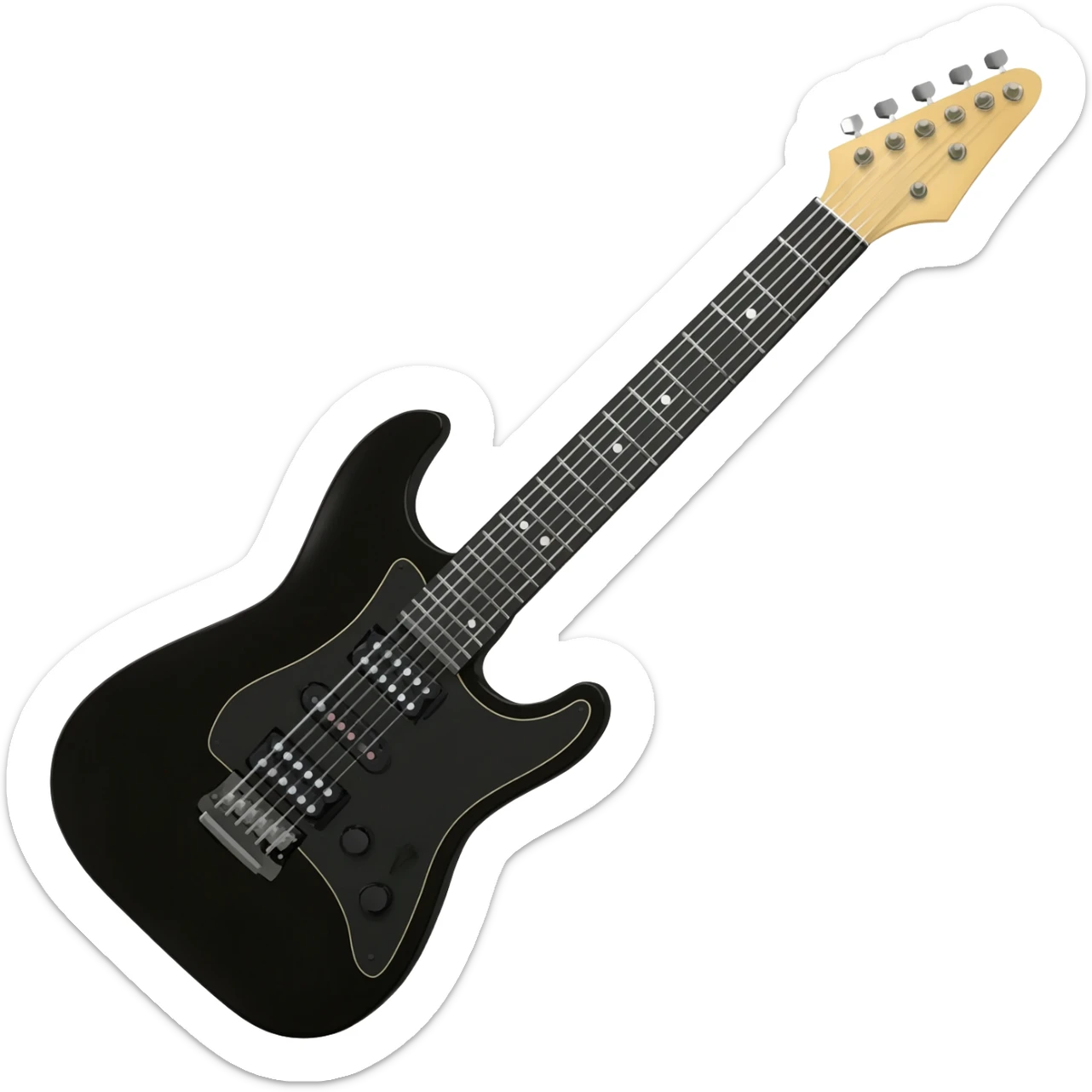Black electric guitar sticker