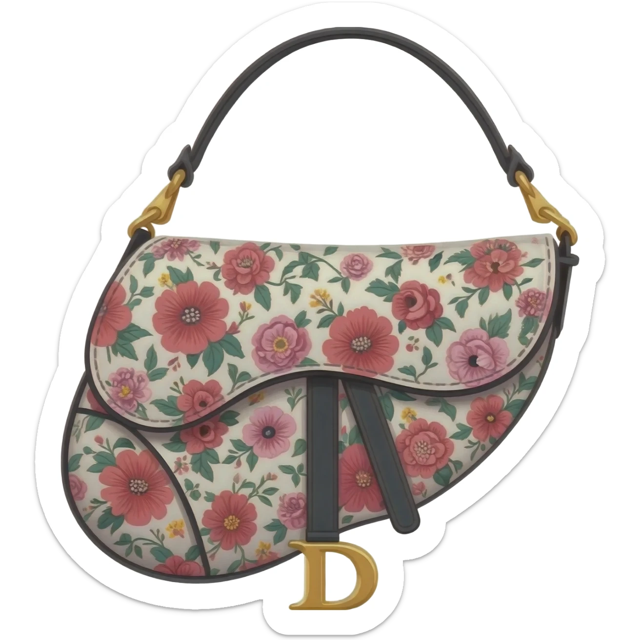 floral dior saddle bag sticker