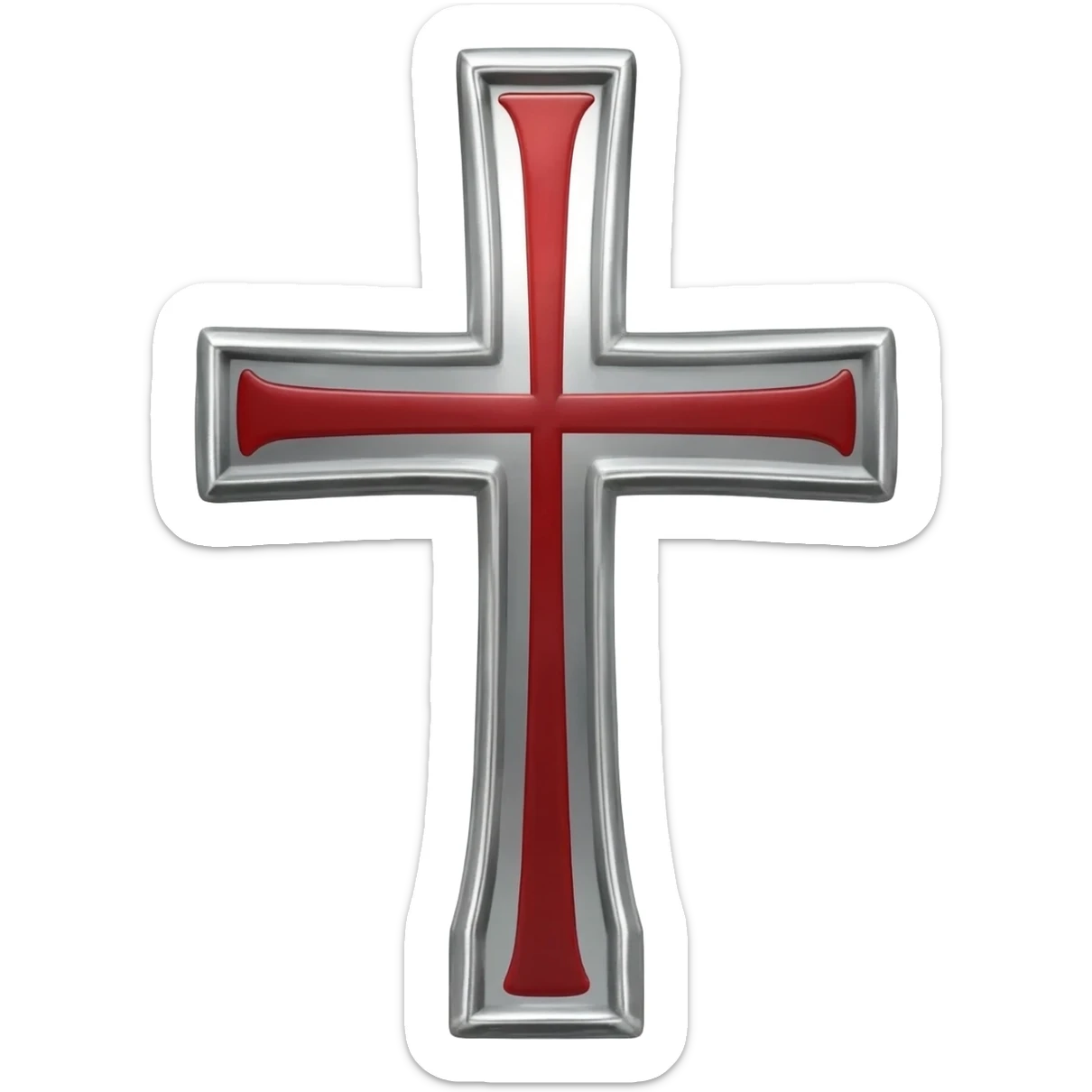 Silver knight templar cross sticker