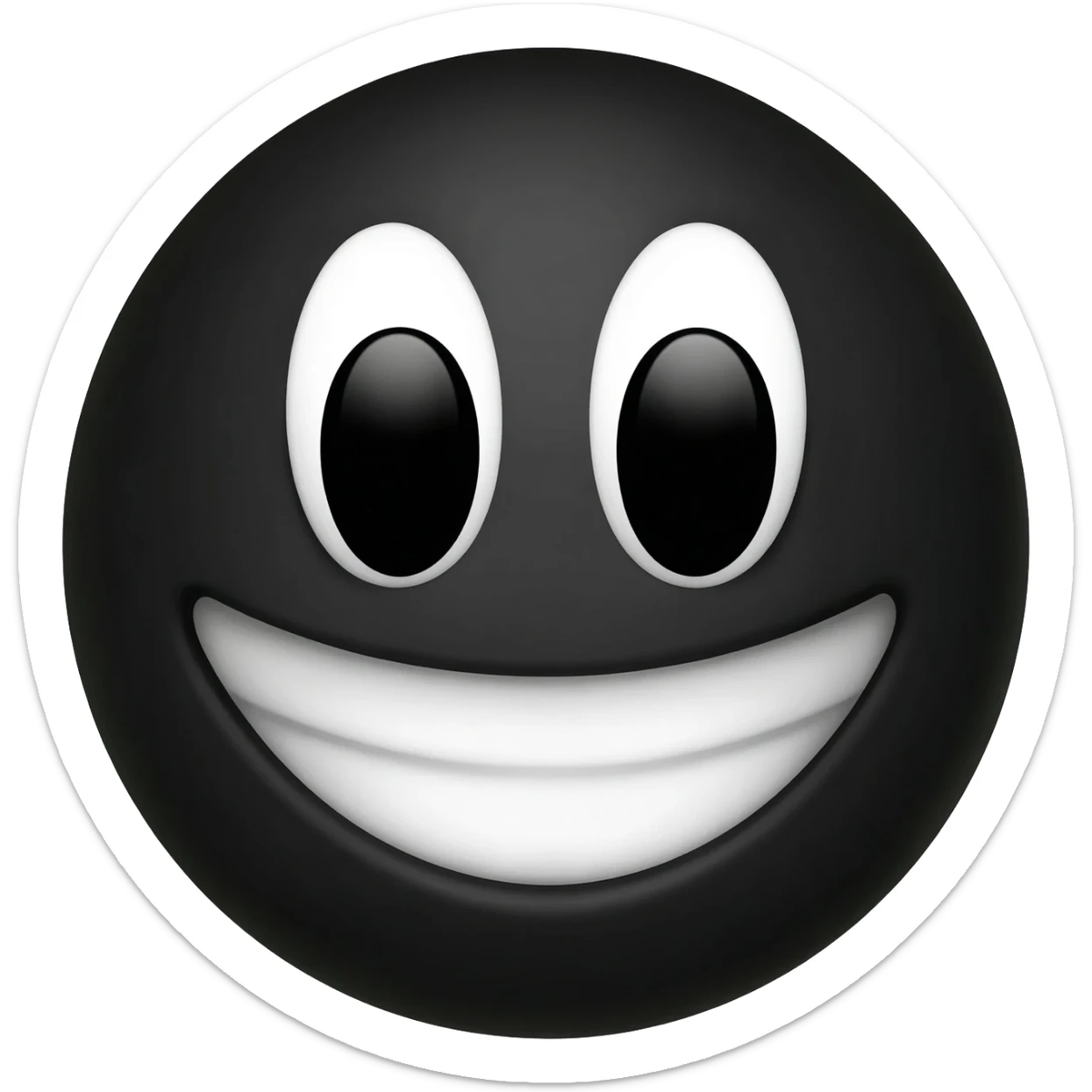 generate an animated black smiley face that laughs sticker