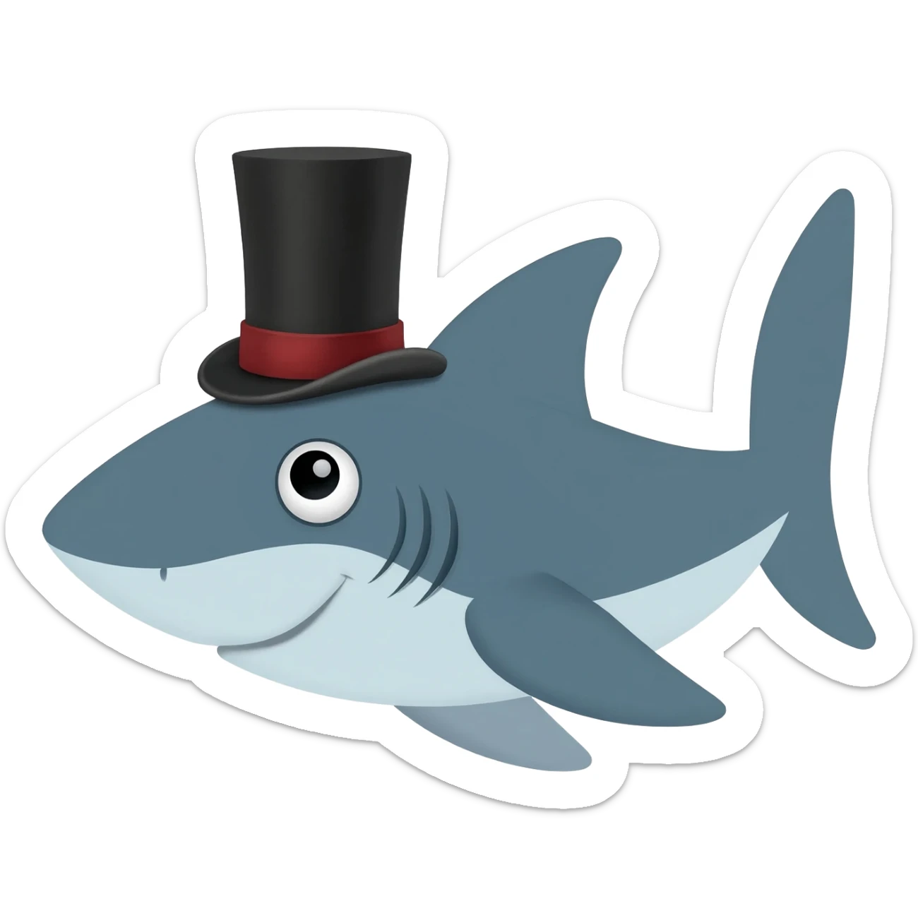 Shark with a top hat sticker