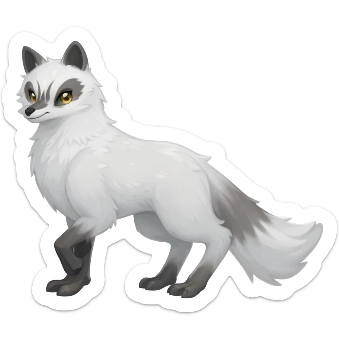 Snowy Owl-Arctic Fox-fusion-hybrid-animal-creature sticker