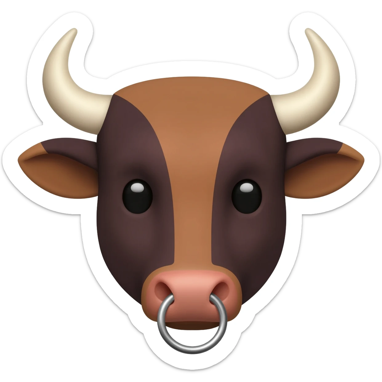 a head of a bull with a ring in its nose sticker