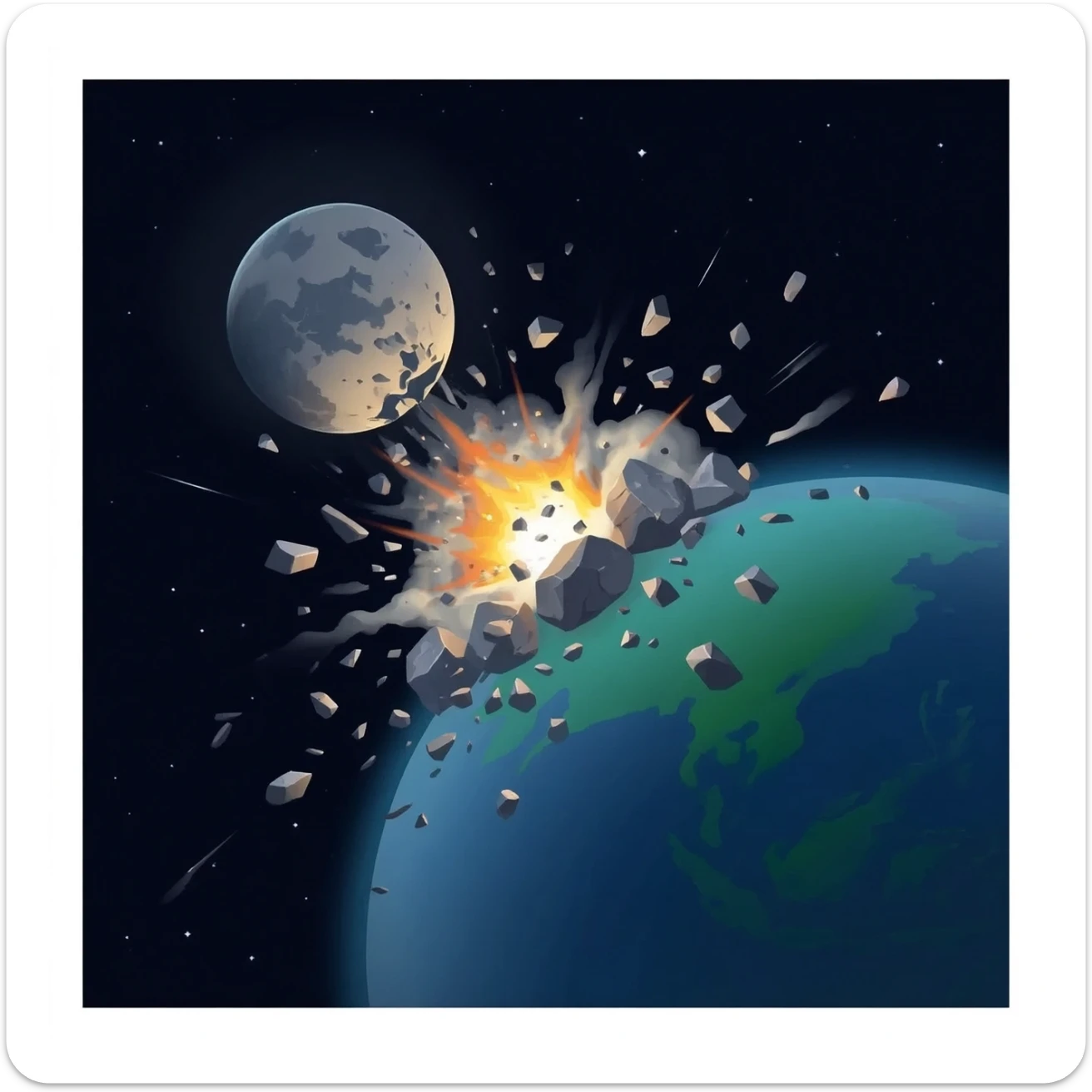 28. titan planet collision sticker