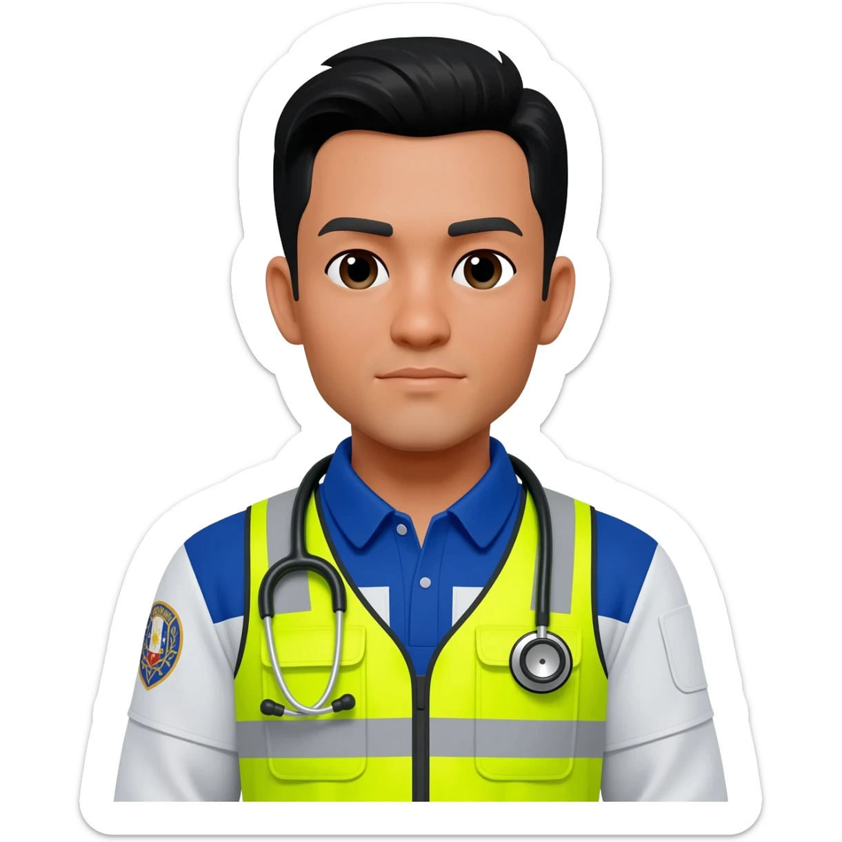 Filipino man paramedic uniform sticker