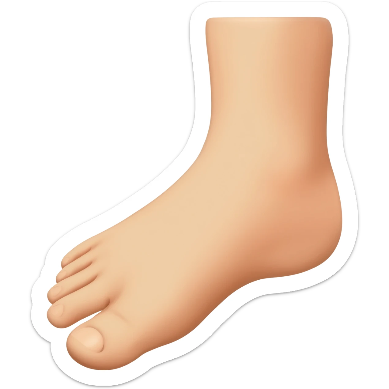 a foot with only 2 toes sticker