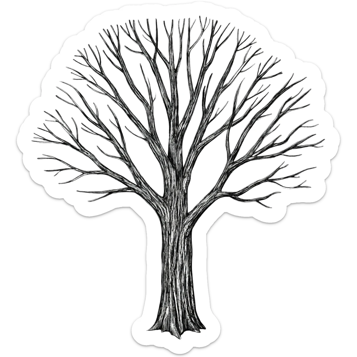 line drawing tree sticker