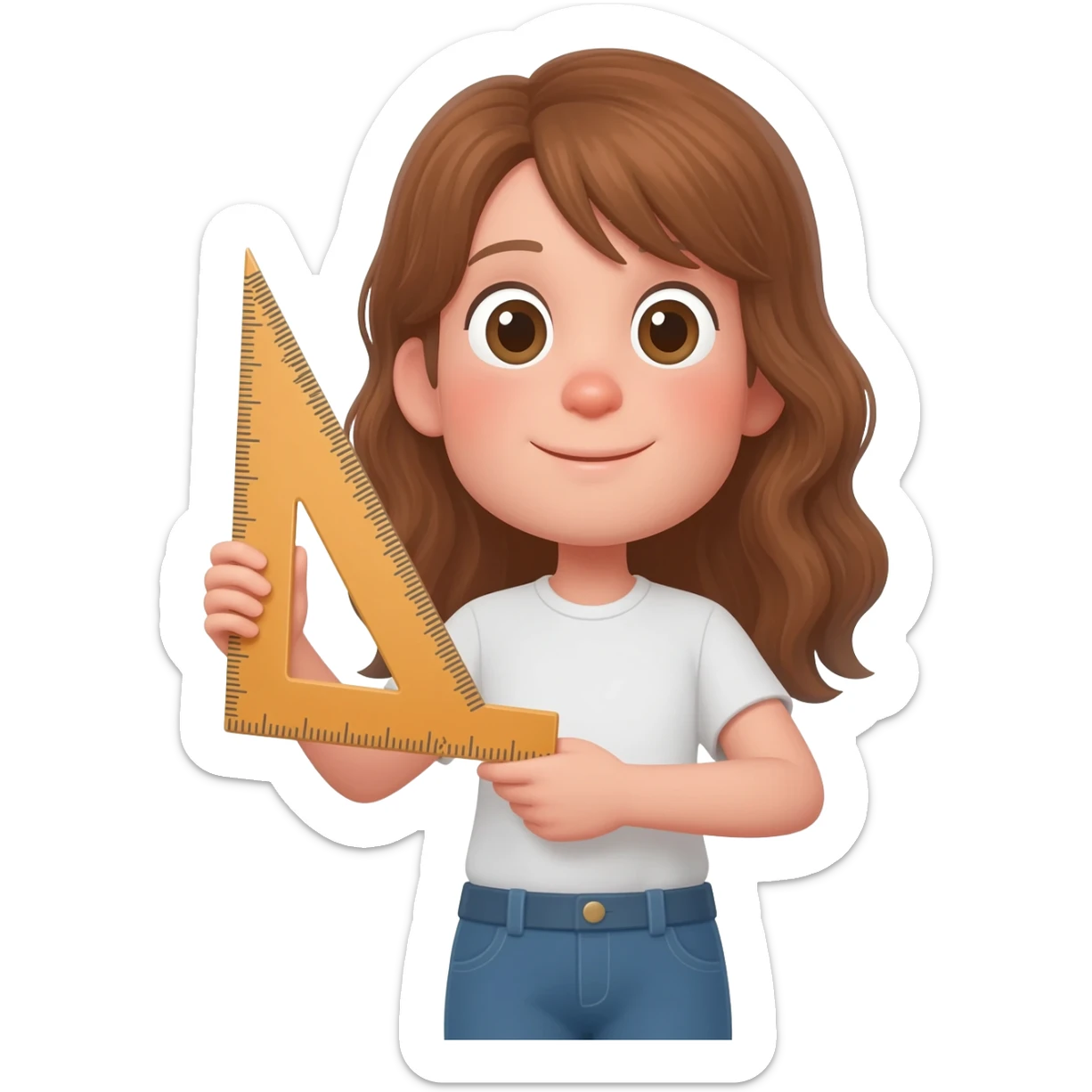 Girl with a ruler with Right angle sticker