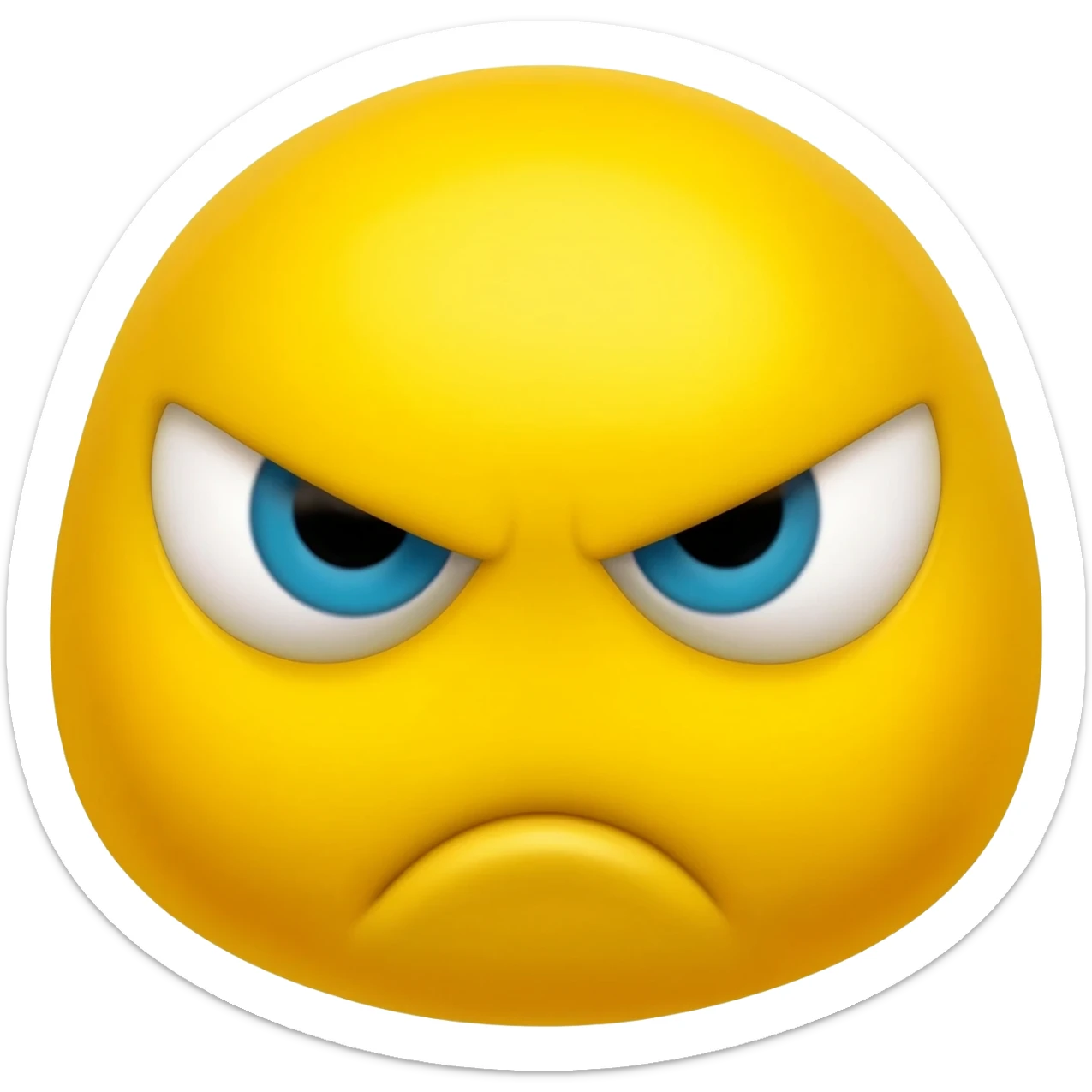 Yellow emoji adorable grumpy face sticker